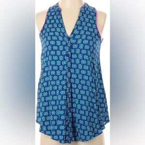 Maeve Ada Aztec Babydoll Blue and Pink Top​